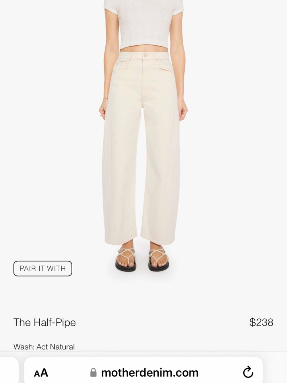 Mother half pipe jean